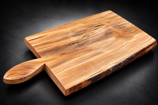 Handcrafted Spalted Beech Chopping Board with Leaf Shaped Handle
