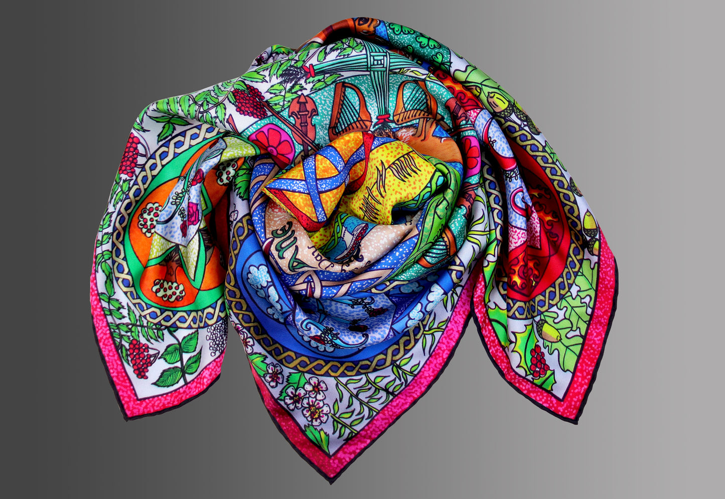 The Celtic Medicine Wheel 90cm Silk Scarf