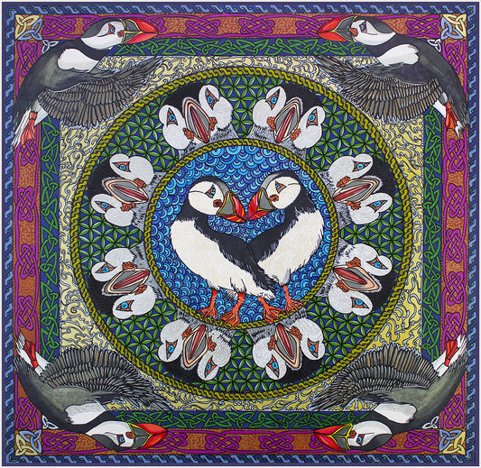 Puffin Magic 45cm Silk Scarf