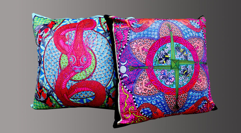 The Serpent & Koi Velvet Cushion Cover