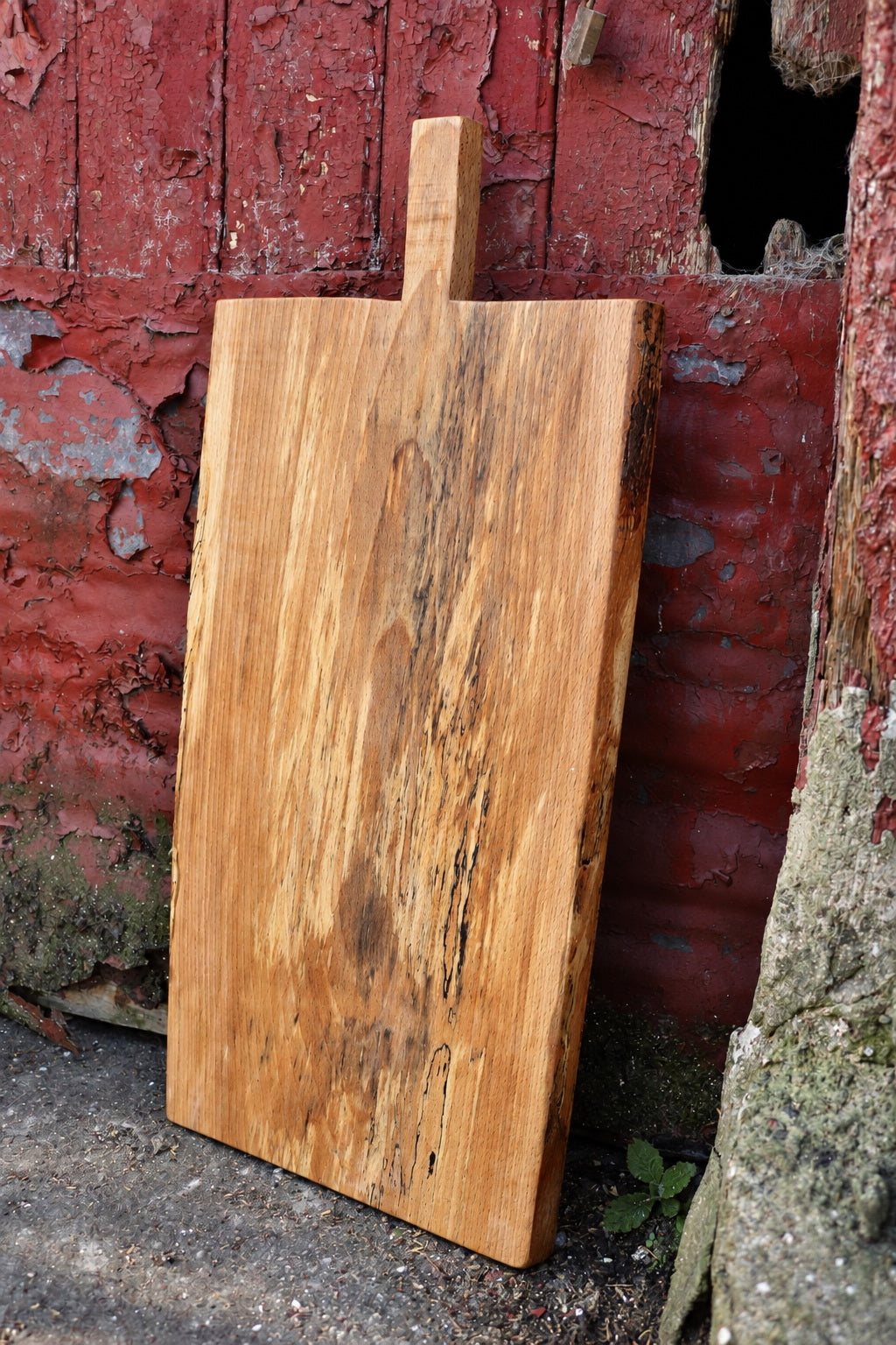 Large Spalted Beech Chopping Board with Natural Handle