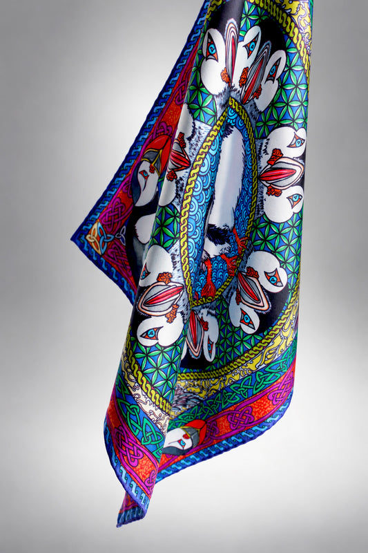 Puffin Magic 45cm Silk Scarf