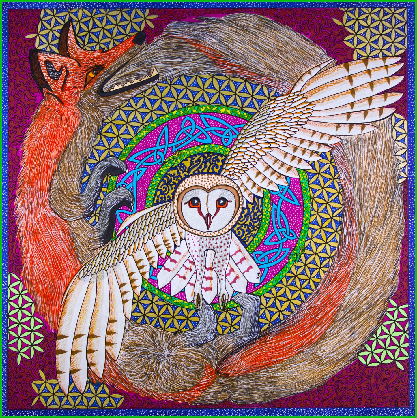 Fox & Owl Magic Silk Scarf 98cm