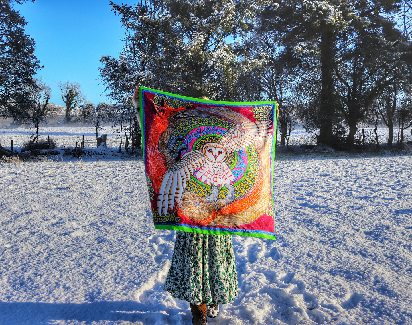 Fox & Owl Magic Silk Scarf 98cm