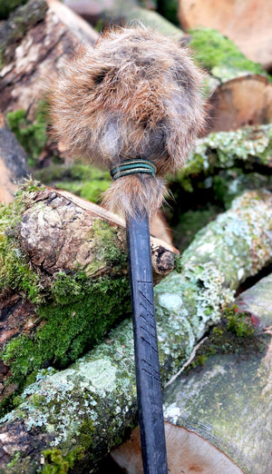 Fox Fur & Bog Oak Drum Beater 'LOVE'