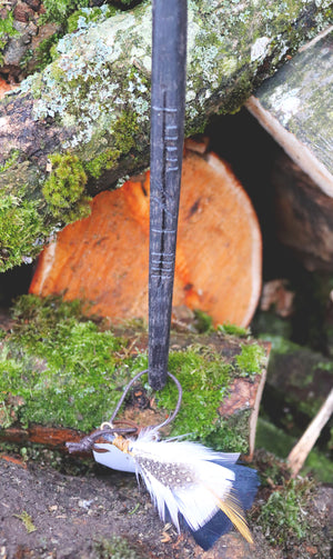 Fox Fur & Bog Oak Drum Beater 'WISDOM'