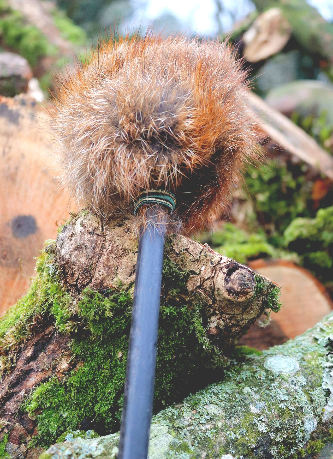 Fox Fur & Bog Oak Drum Beater 'WISDOM'