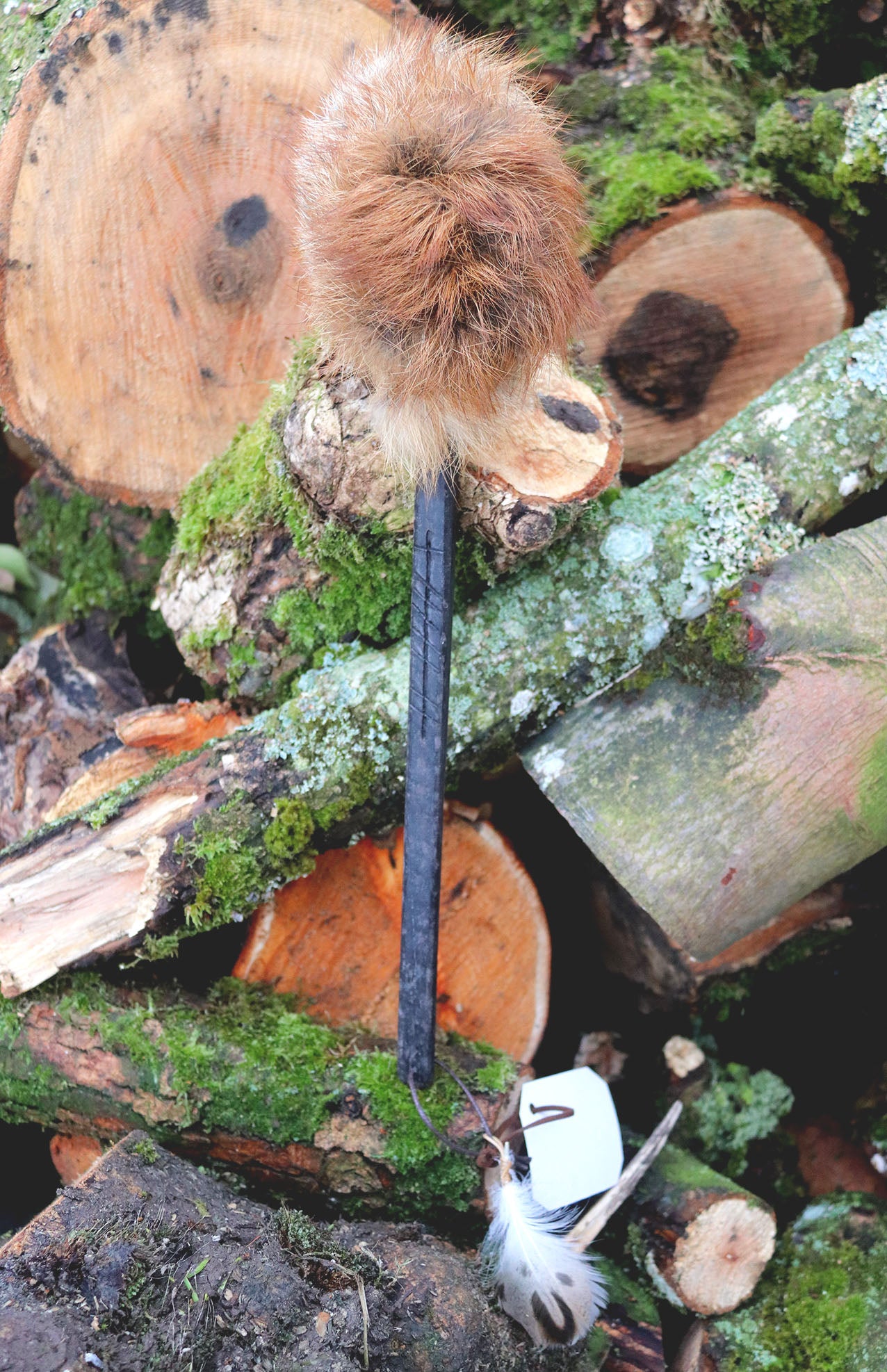 Fox Fur & Bog Oak Drum Beater 'LOVE'