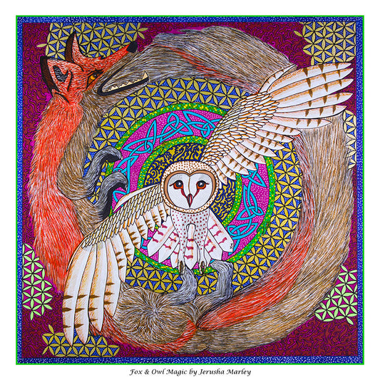 Fox & Owl Magic Poster Print