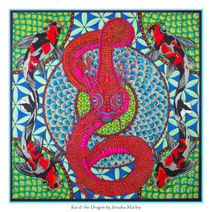 Koi & The Dragon Poster Print