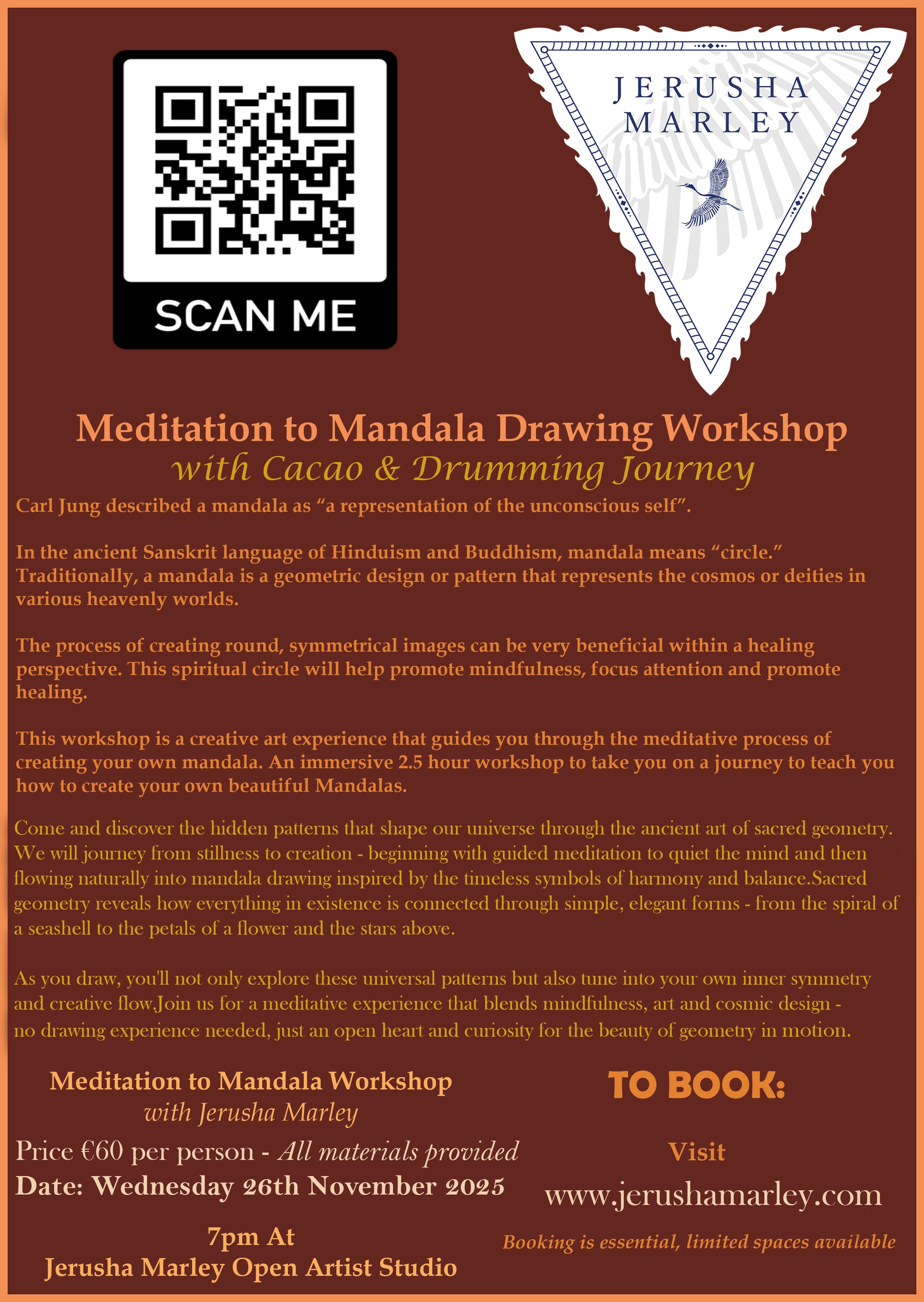 Meditation to Mandala Drawing Workshop with Cacao and Drumming Journey
