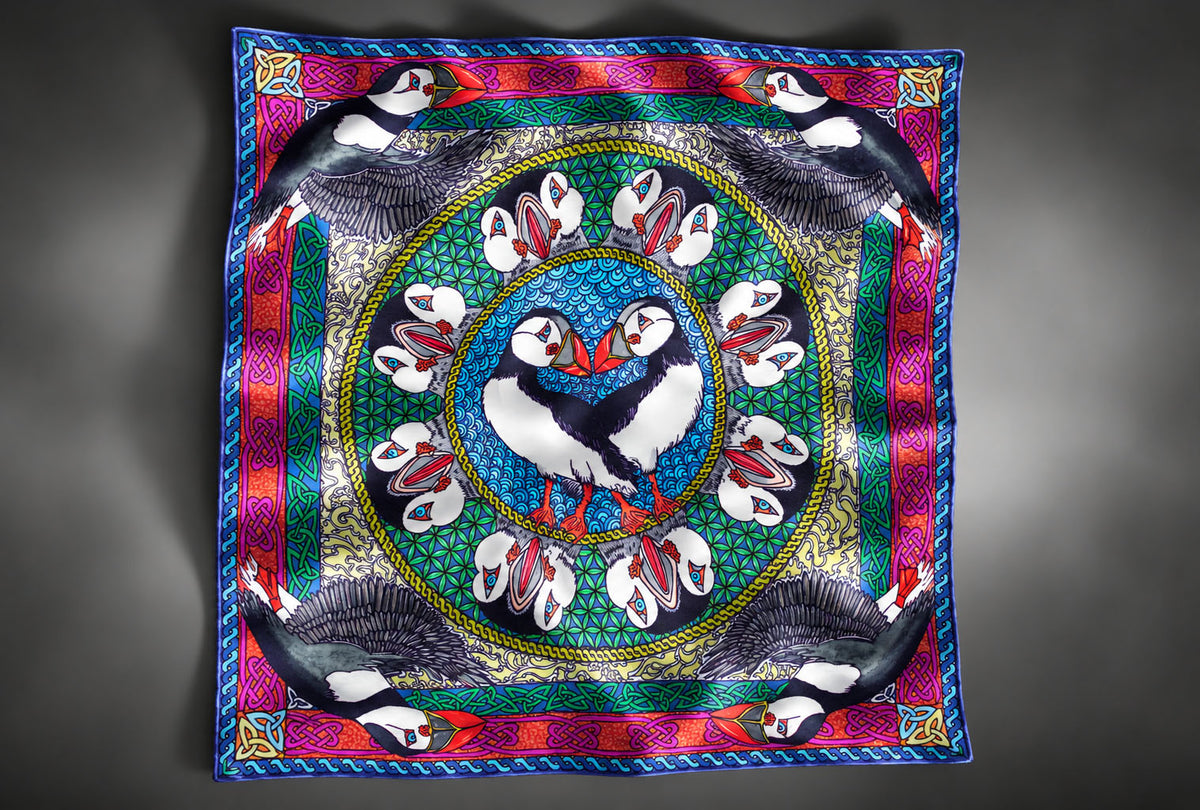 Puffin Magic 45cm Silk Scarf