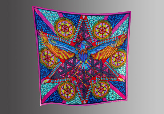 The Phoenix Rising Silk Scarf Oversized