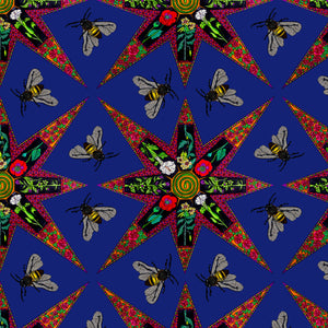 Plant & Bee Magic Pure Silk Twill Fabric