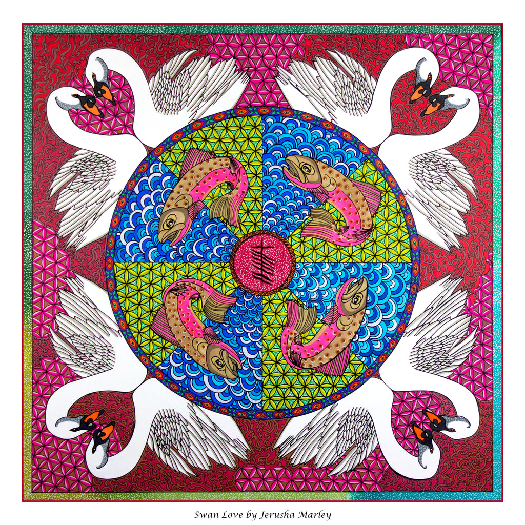 Swan Love Poster Print