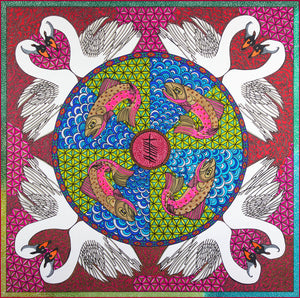 Mandala of Love 45cm Silk Scarf