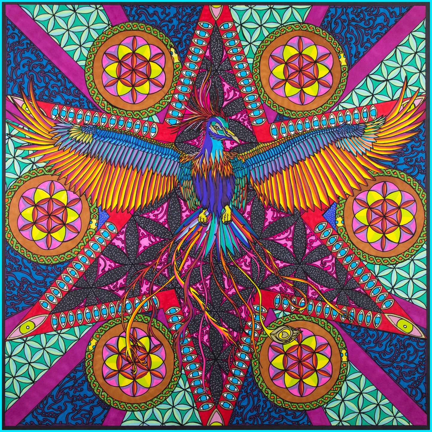 The Phoenix Rising Silk Scarf Oversized