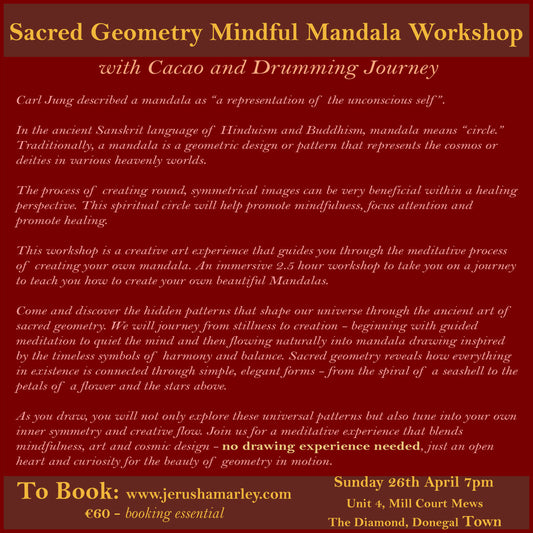 Sacred Geometry Mindful Mandala Drawing Workshop with Cacao and Drumming Journey