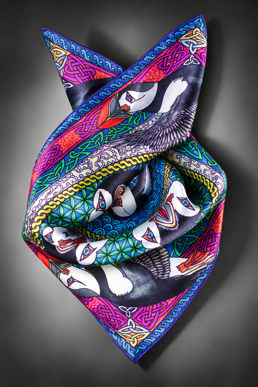 Puffin Magic 45cm Silk Scarf