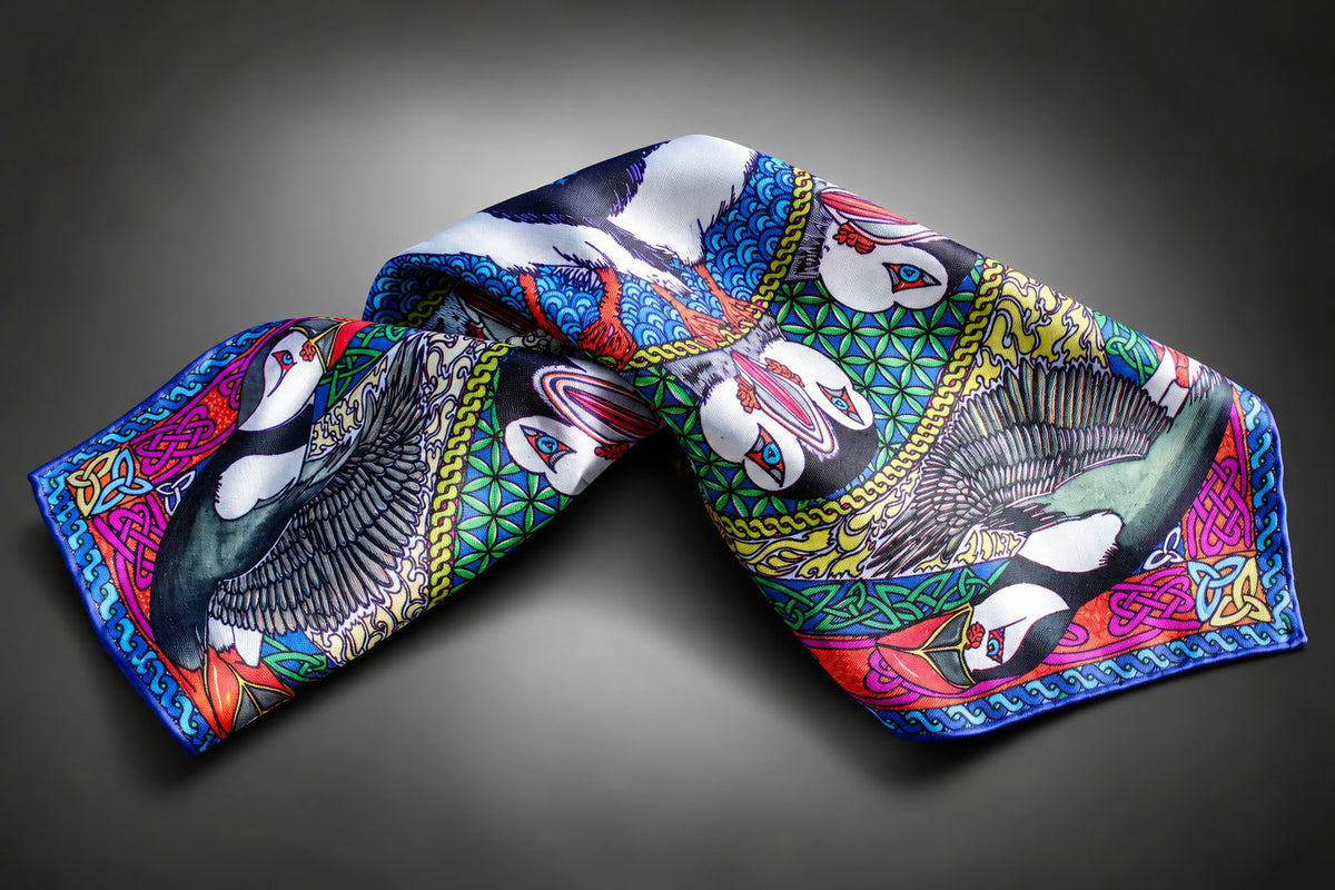 Puffin Magic 45cm Silk Scarf