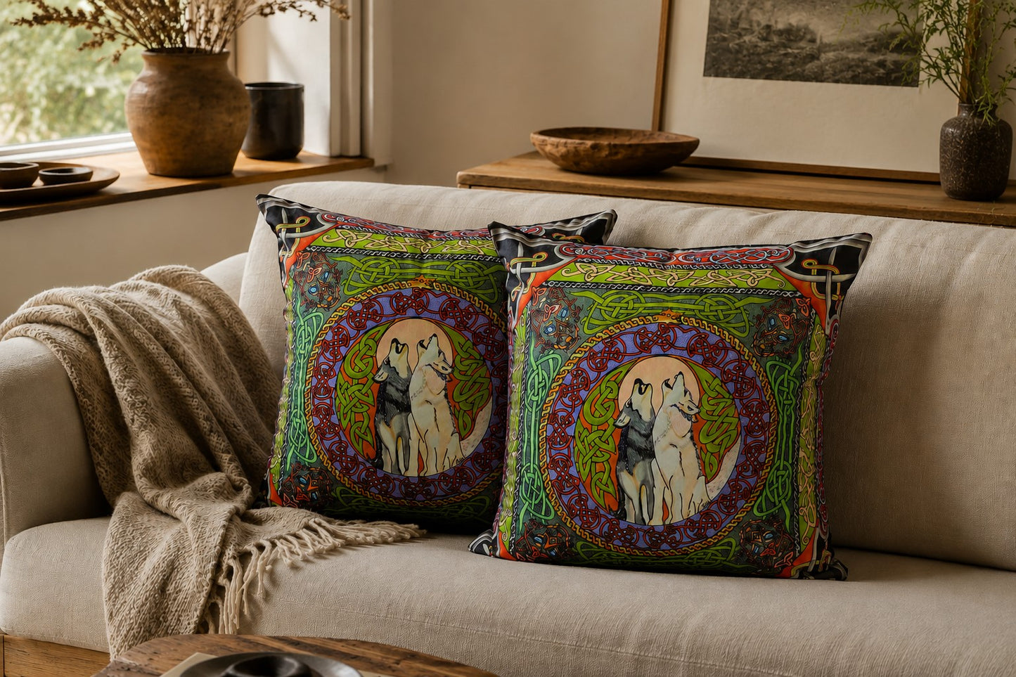 Wolf Magic Velvet Cushions