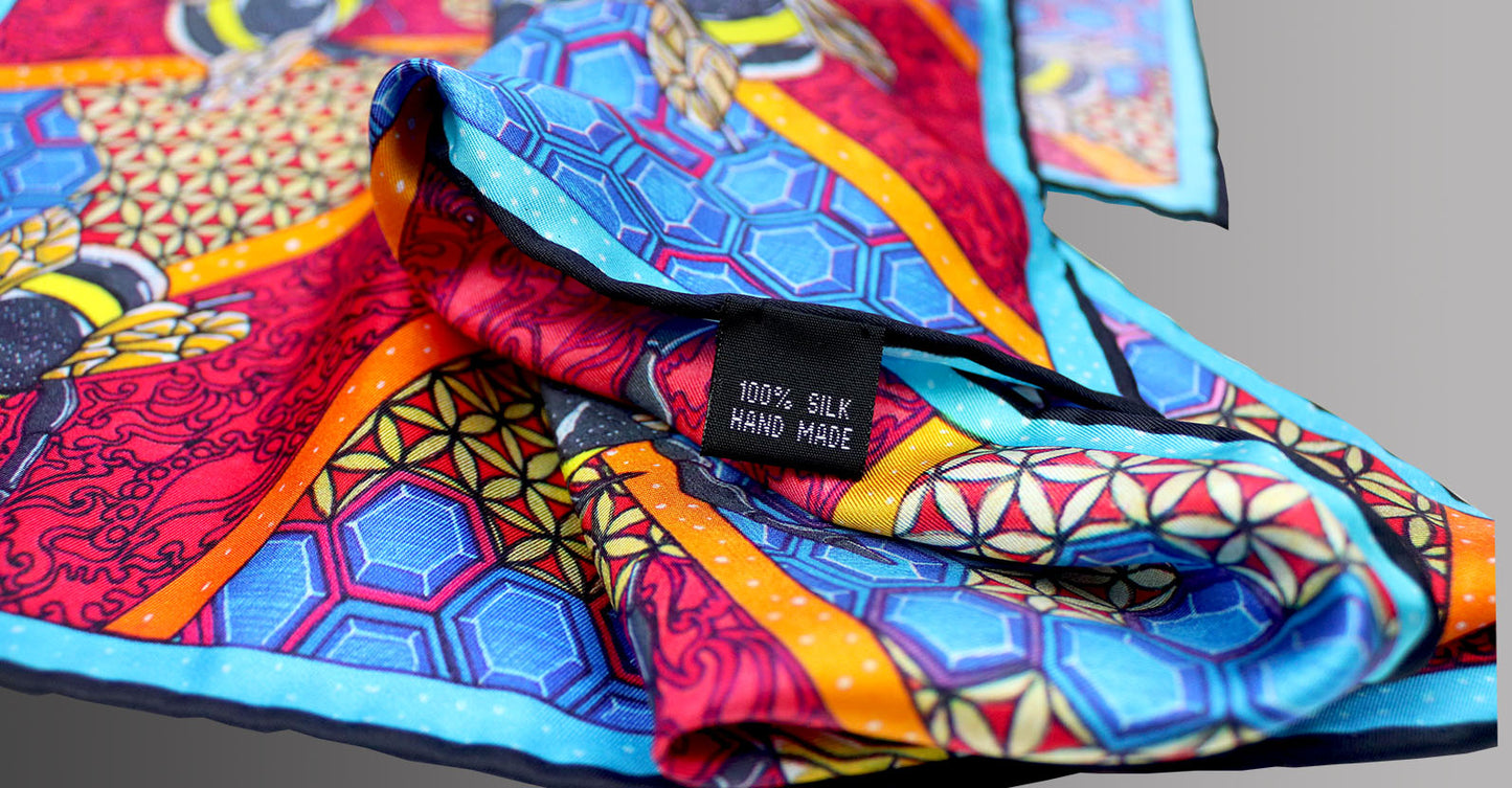 Sacred Bees 45cm Silk Scarf