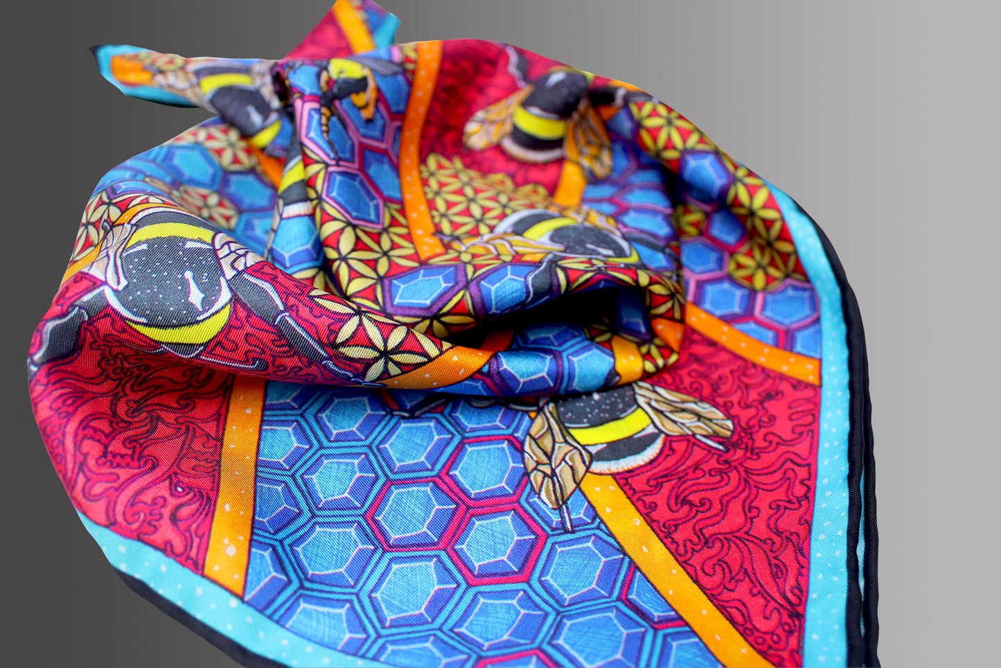Sacred Bees 45cm Silk Scarf