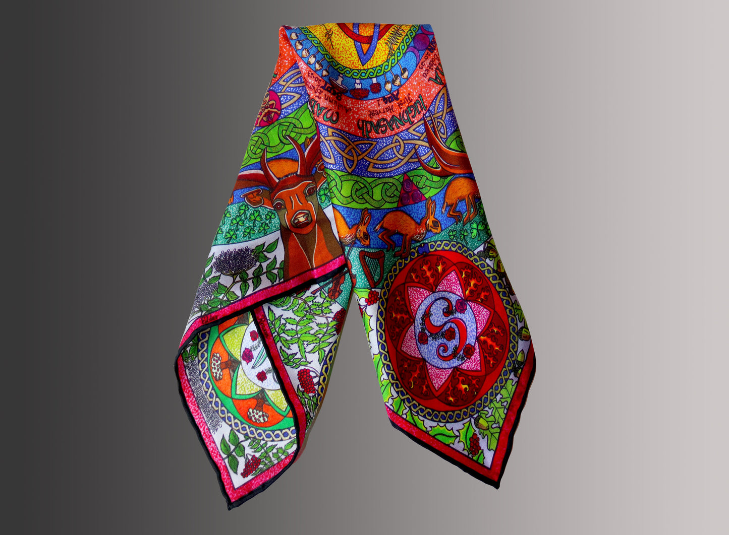 Celtic Medicine Wheel 45cm Silk Scarf