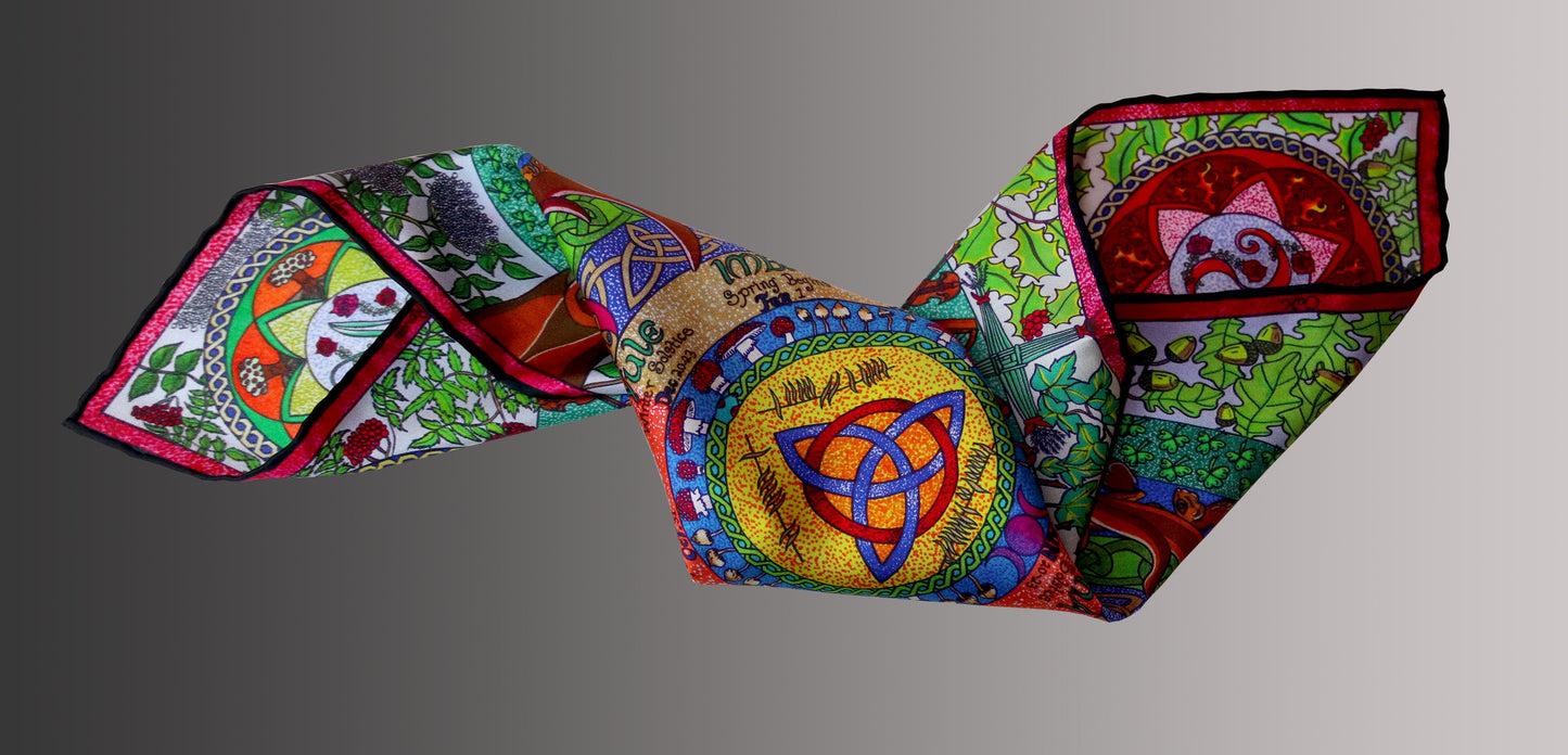 Celtic Medicine Wheel 45cm Silk Scarf
