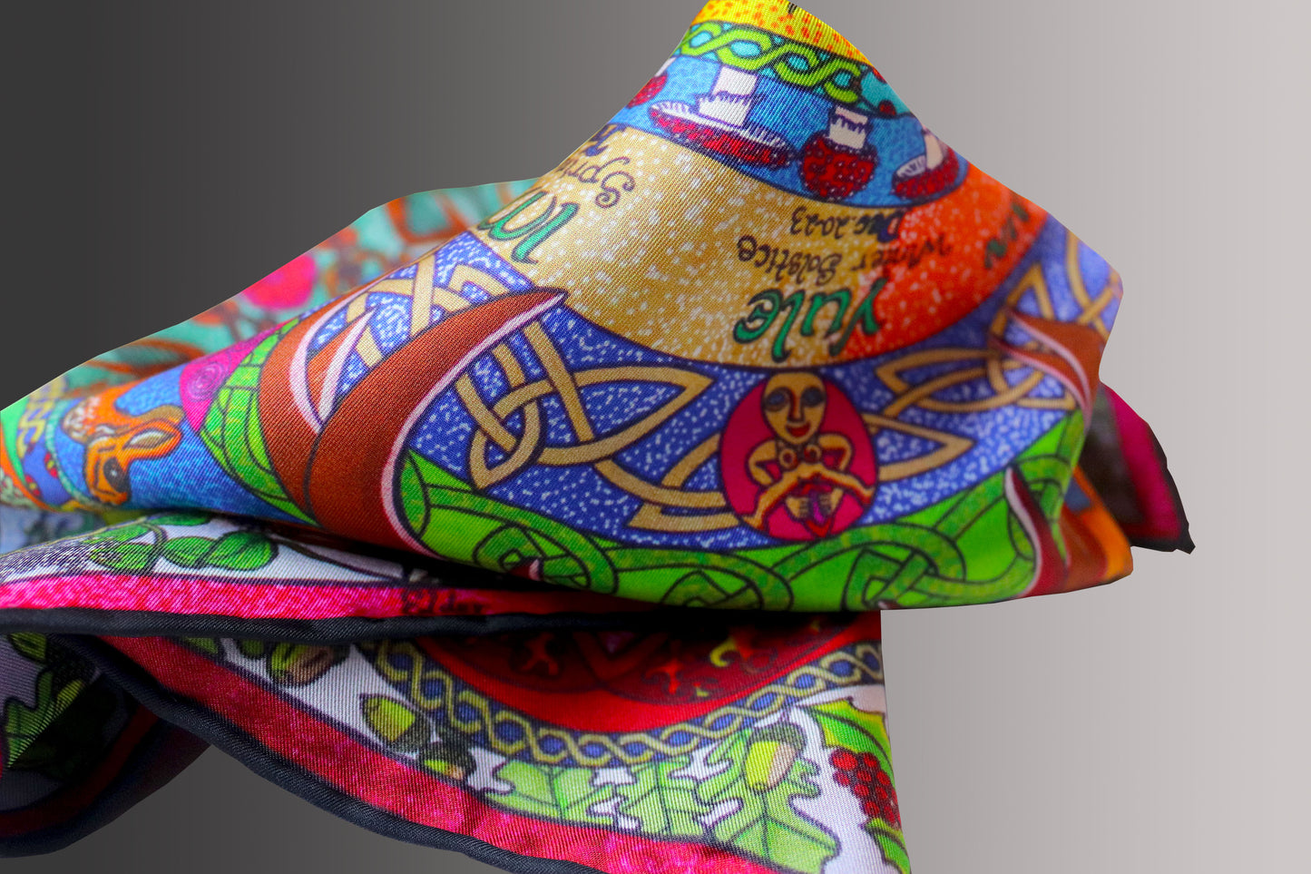 Celtic Medicine Wheel 45cm Silk Scarf