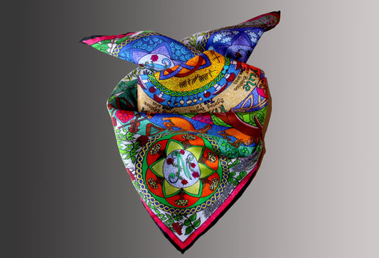 Celtic Medicine Wheel 45cm Silk Scarf