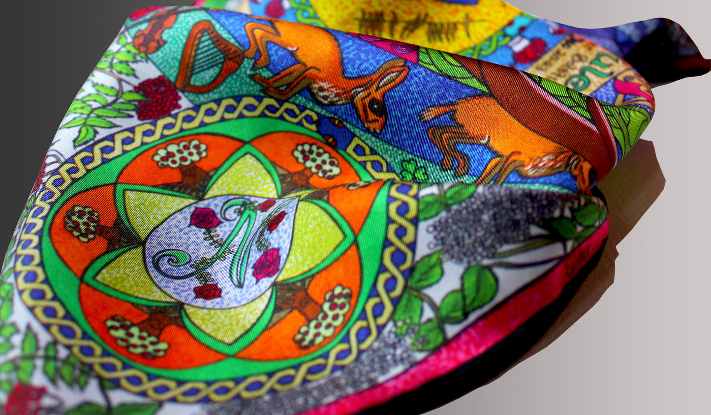 Celtic Medicine Wheel 45cm Silk Scarf