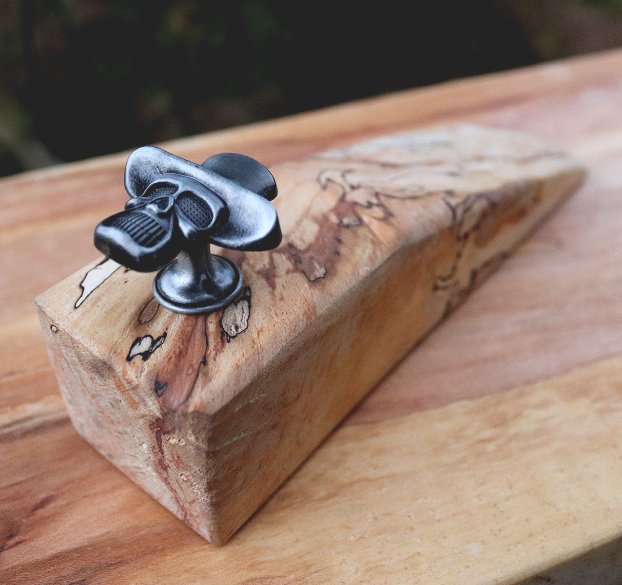 Spalted Beech Skull Door Stop