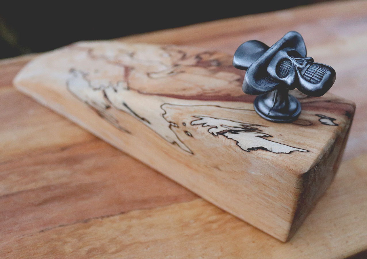 Spalted Beech Skull Door Stop