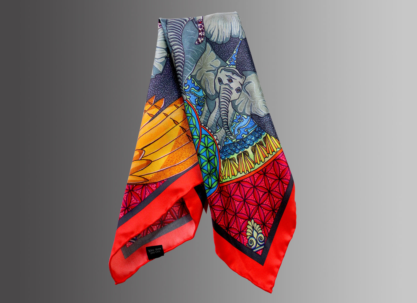Elephant Guardians 45 cm Silk Scarf