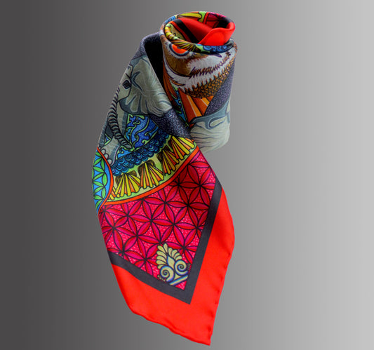 Elephant Guardians 45 cm Silk Scarf