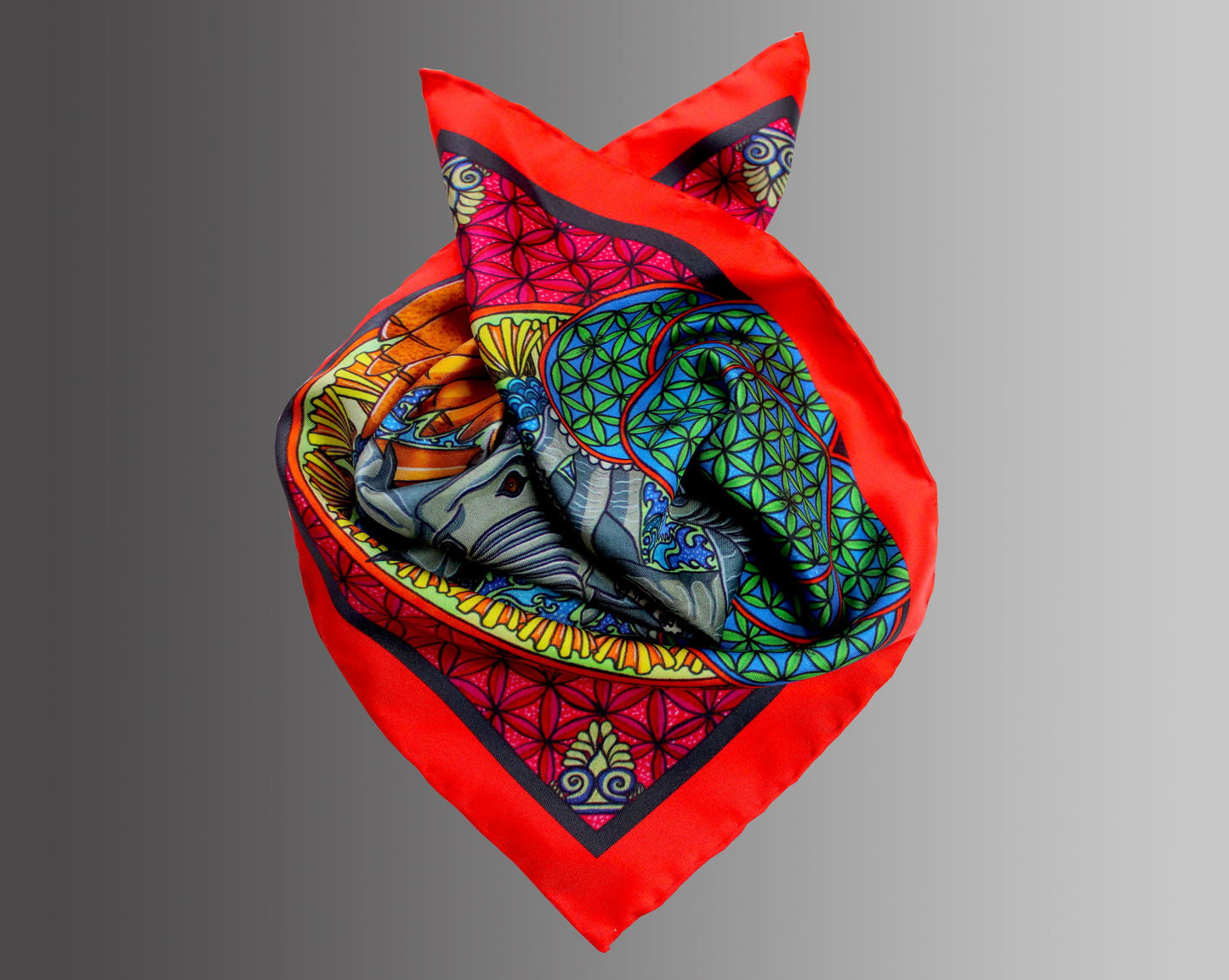 Elephant Guardians 45 cm Silk Scarf