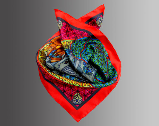 Elephant Guardians 45 cm Silk Scarf