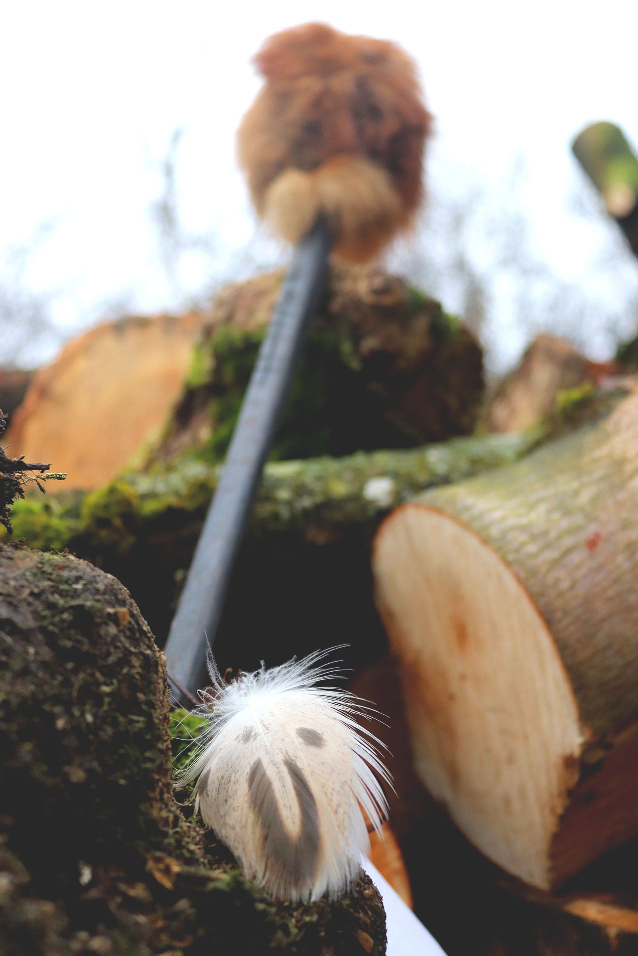 Fox Fur & Bog Oak Drum Beater 'LOVE'