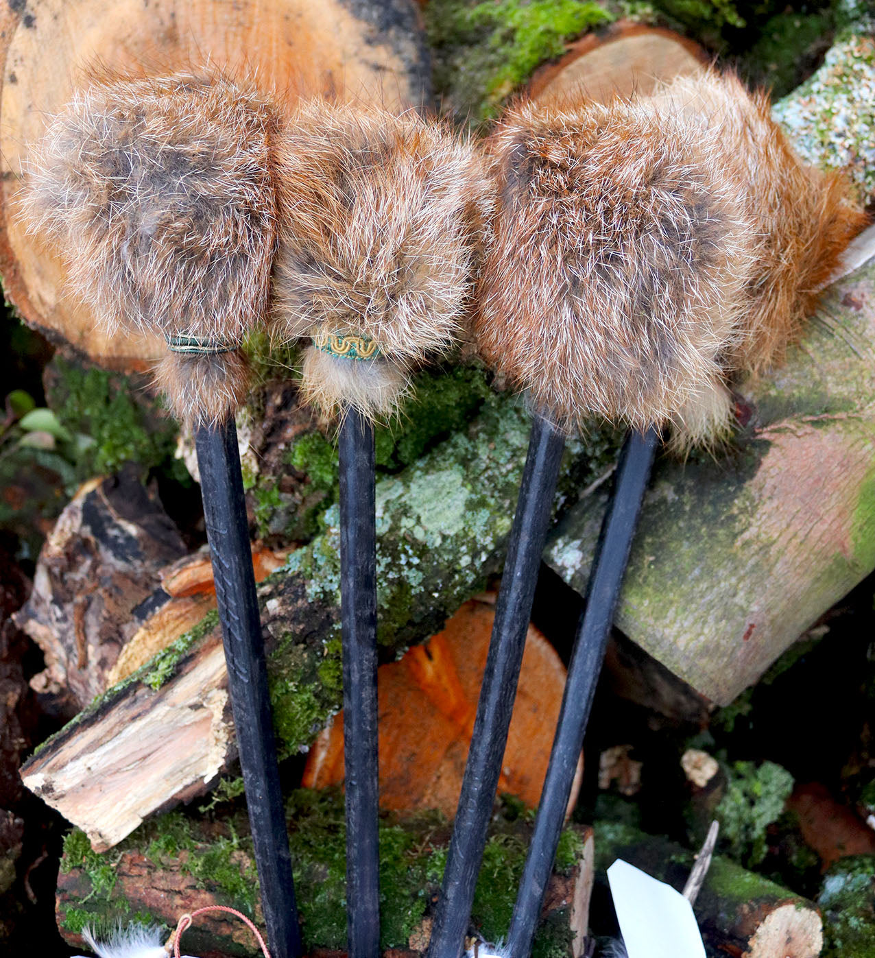 Fox Fur & Bog Oak Drum Beater 'WISDOM'