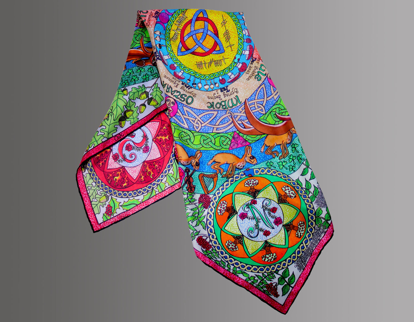 The Celtic Medicine Wheel 90cm Silk Scarf