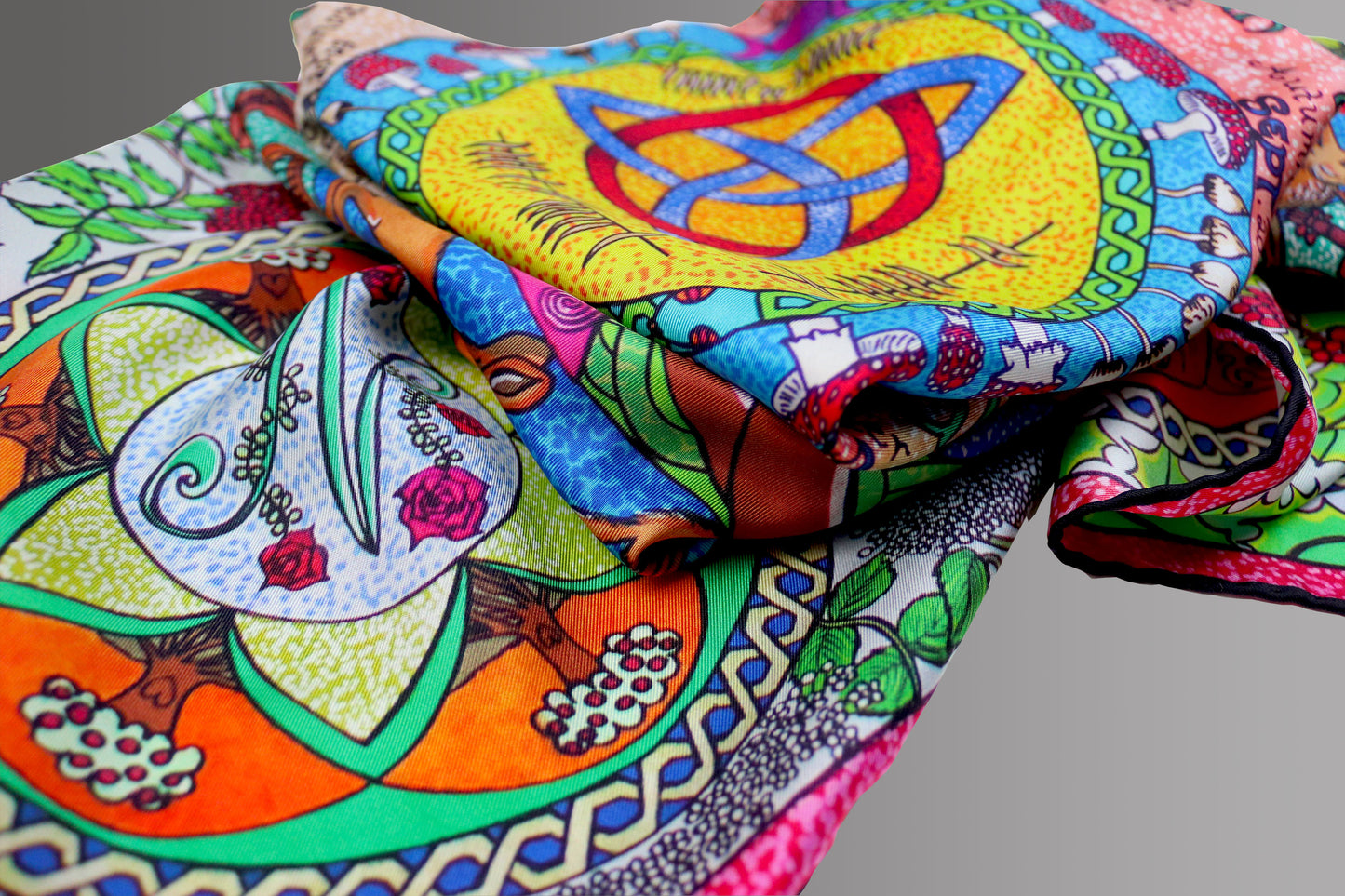 The Celtic Medicine Wheel 90cm Silk Scarf