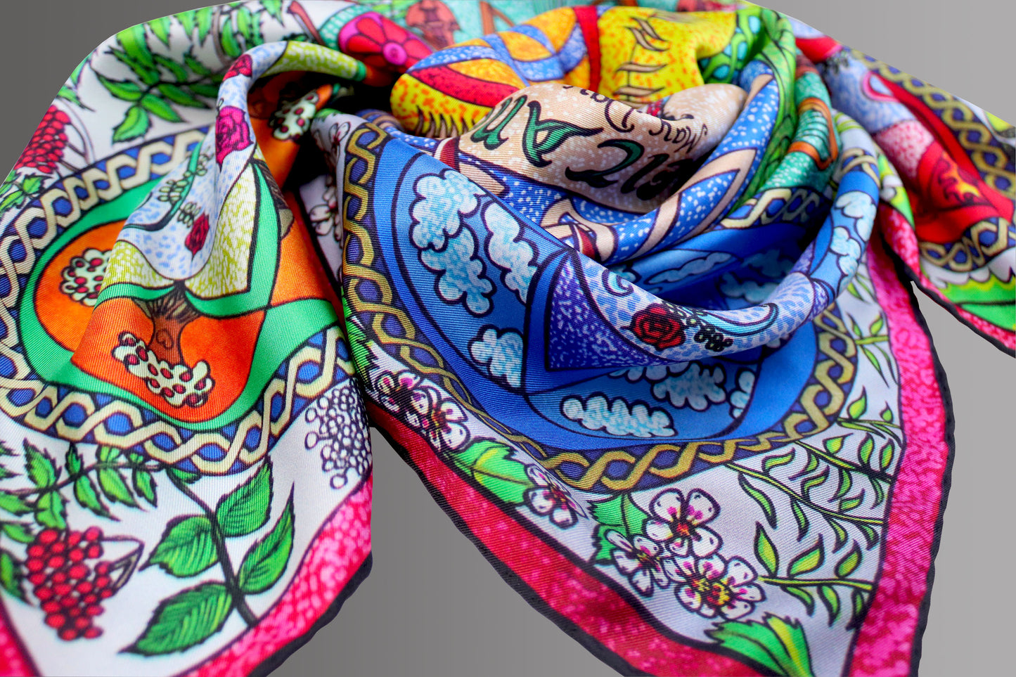 The Celtic Medicine Wheel 90cm Silk Scarf
