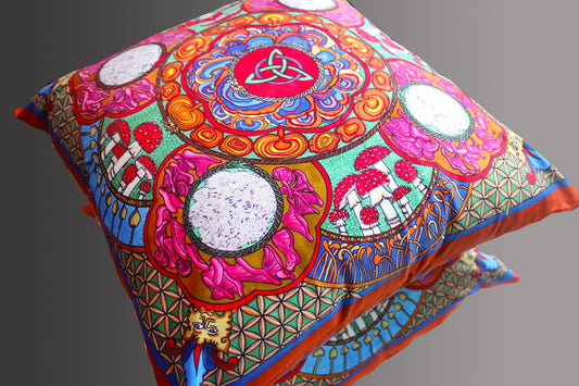 Mushroom Magic Velvet Cushion Cover