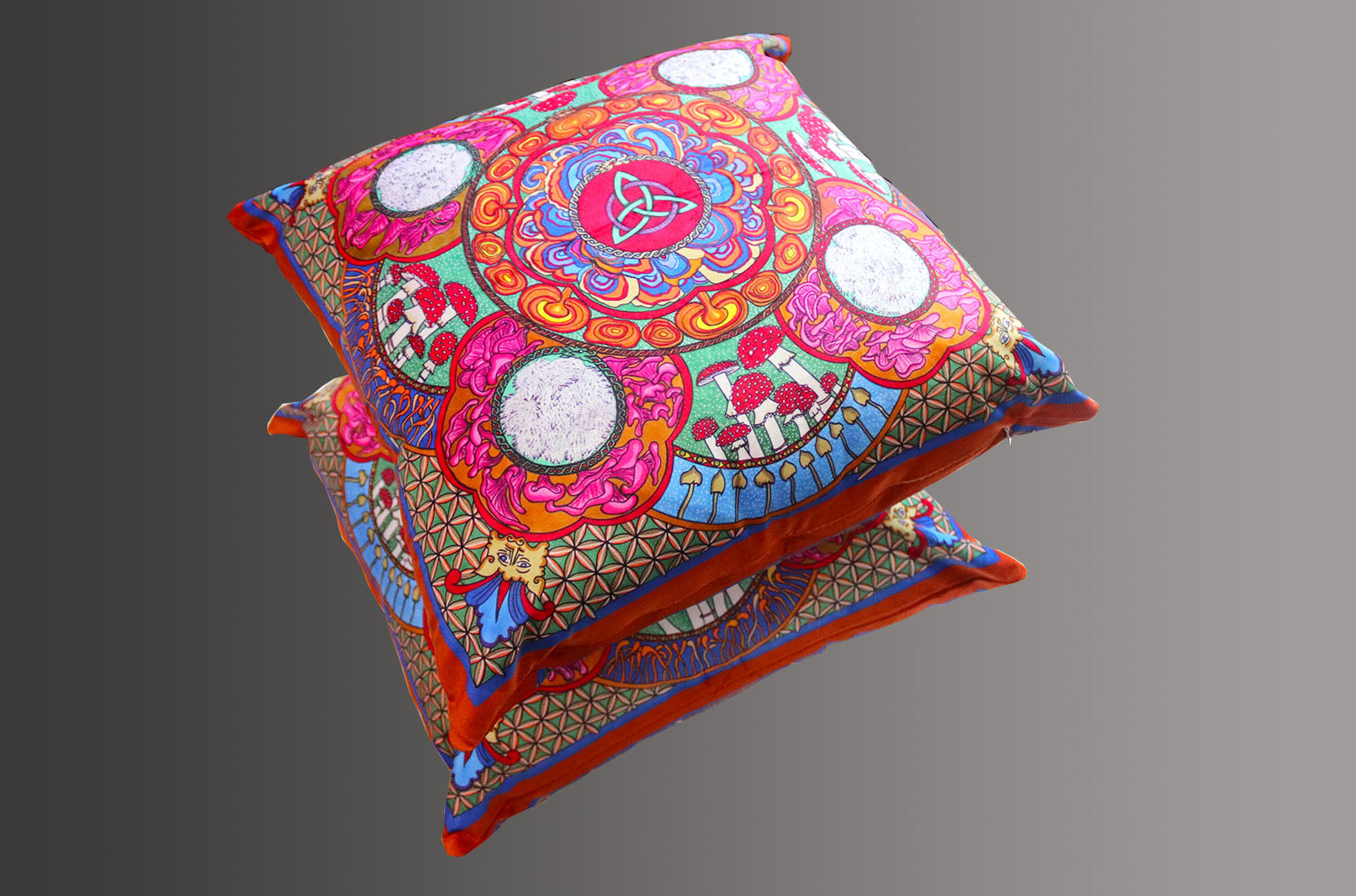 Mushroom Magic Velvet Cushion Cover