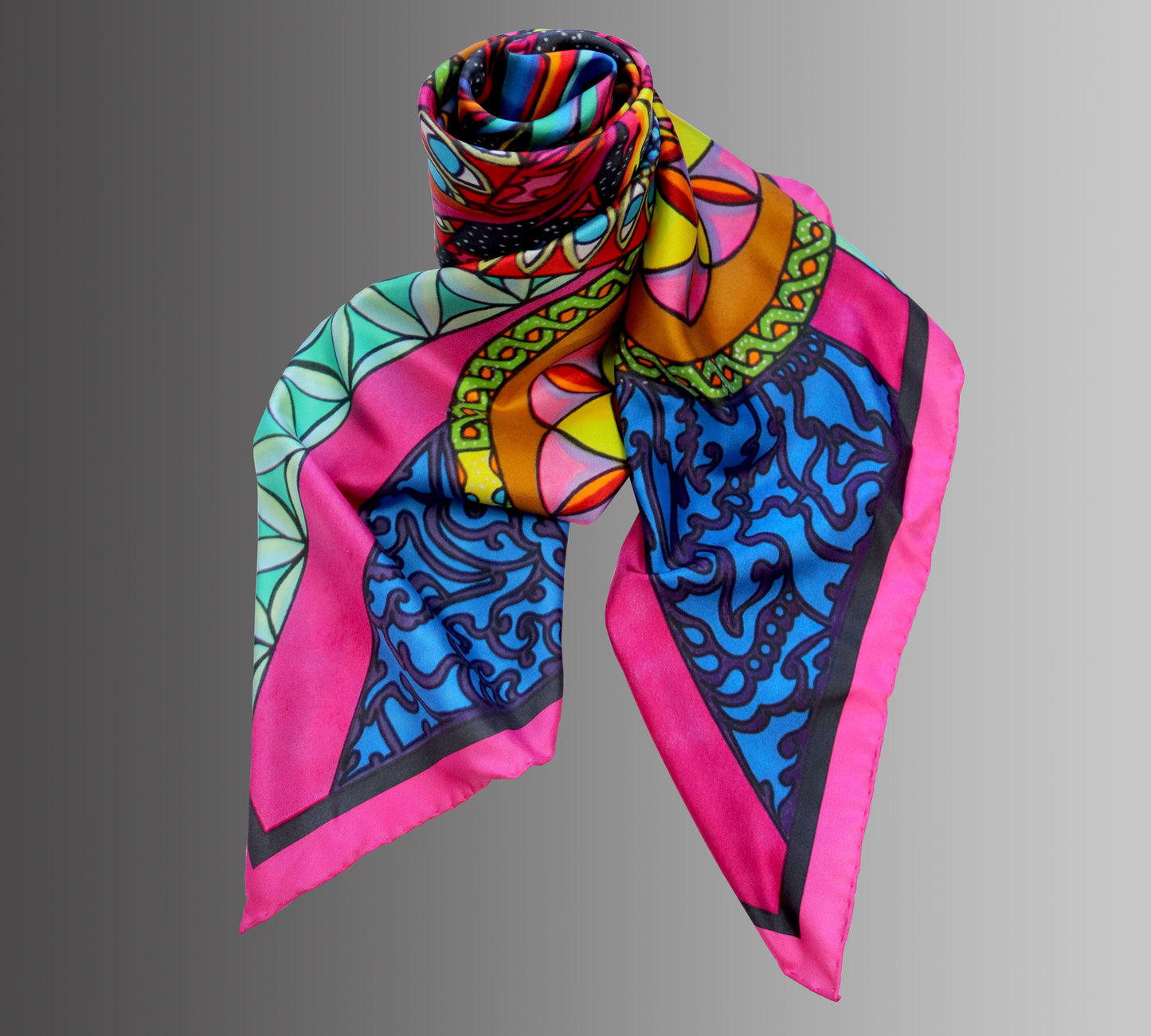 The Phoenix Rising Silk Scarf Oversized