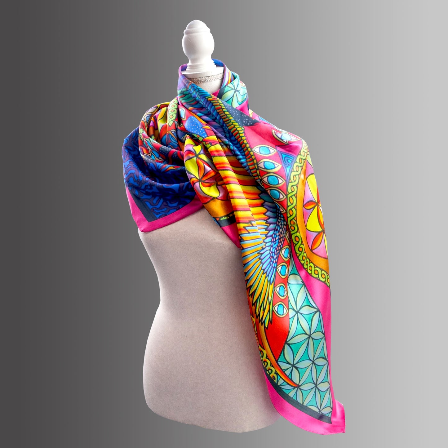The Phoenix Rising Silk Scarf Oversized