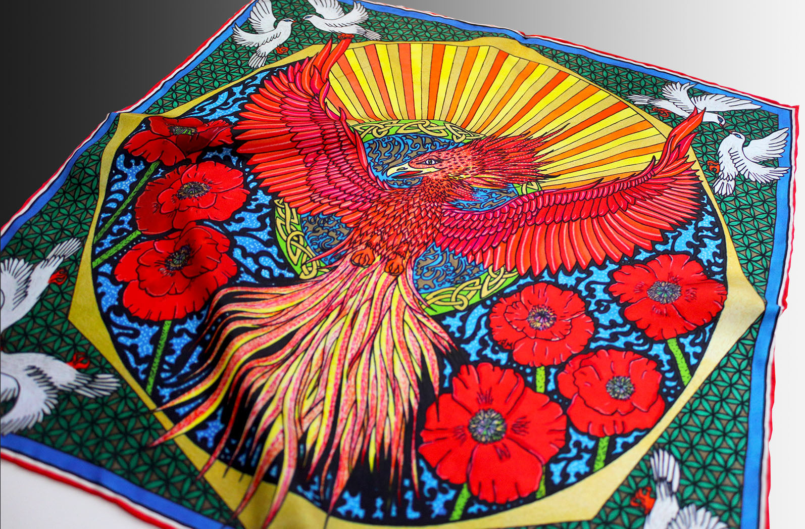 The Peace Phoenix 45 cm Silk Scarf