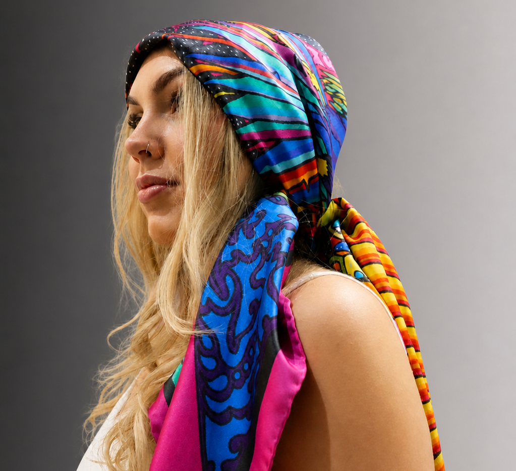 The Phoenix Rising Silk Scarf Oversized