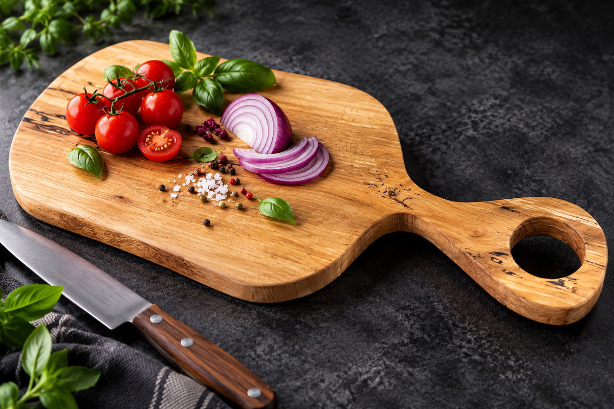 Spalted Beech Chopping Board with Round Hanging Handle